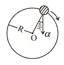 Particle accelerating clockwise in a circle